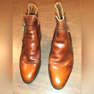 Breather Wright Men's 9C, Buckle Ankle Boots Brown Leather Boots Vintage